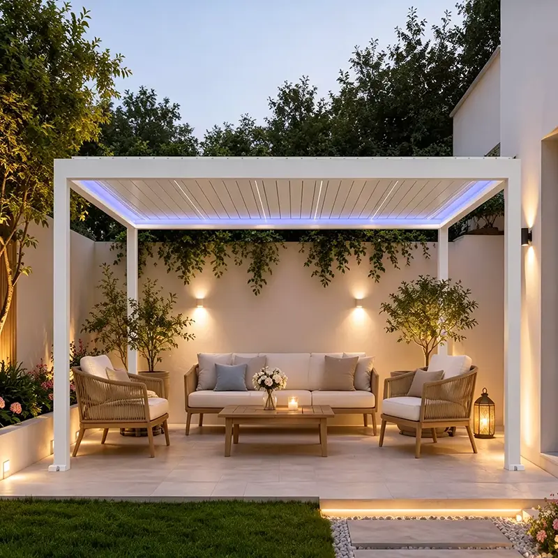 মোটর চালিত প্রত্যাহারযোগ্য Louvered Pergola